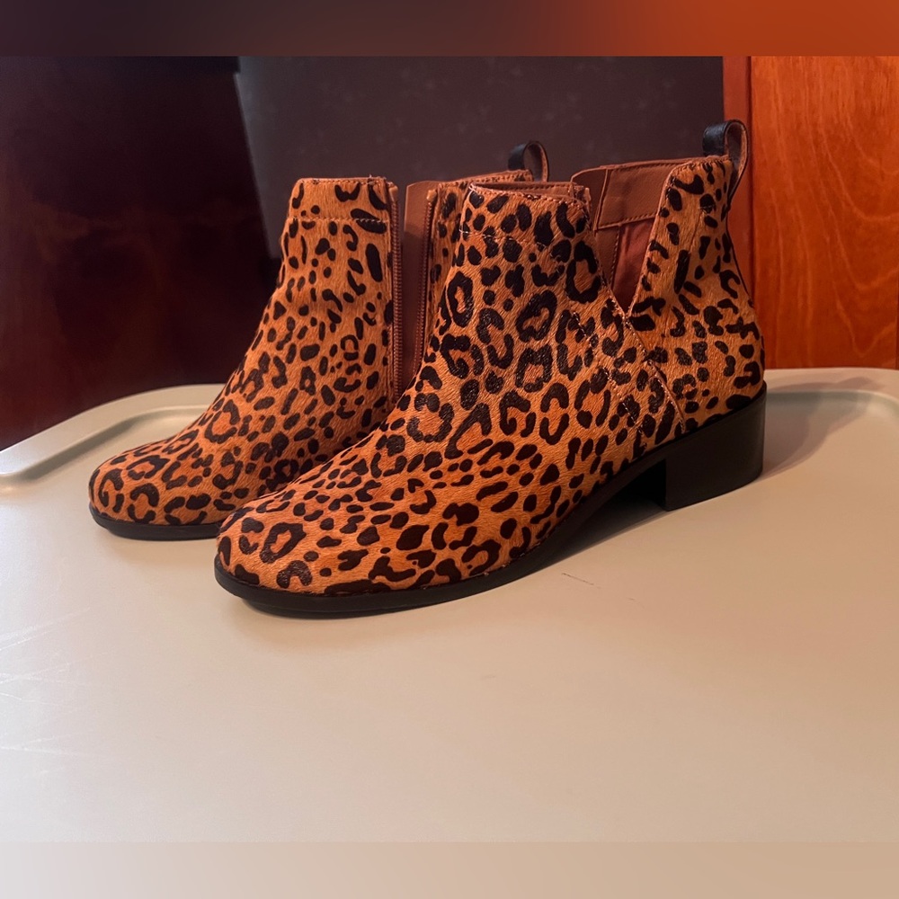 Vionic Leopard Print Ankle Booties - image 1